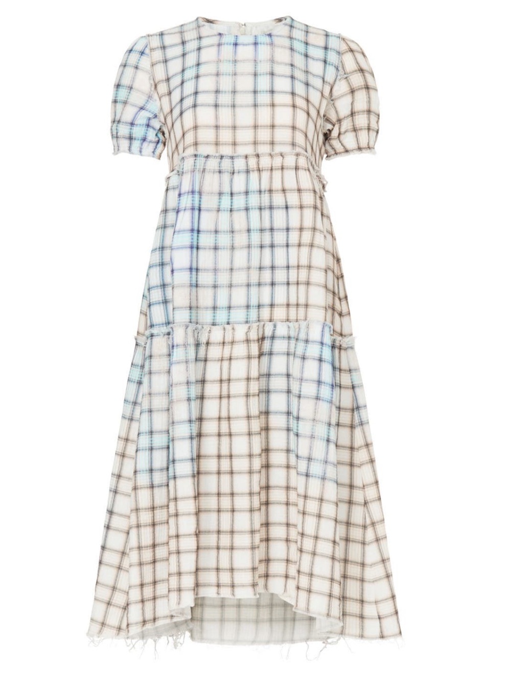R13 Plaid 100% Cotton Midi Dress XS